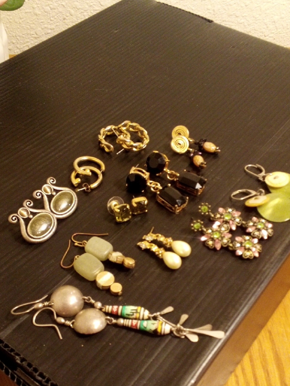 Assorted Women's Gold and Multicolor Fashion Earrings - Lot